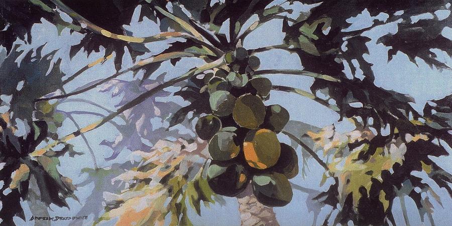 Under Papaya Tree Painting by Andrew Drozdowicz