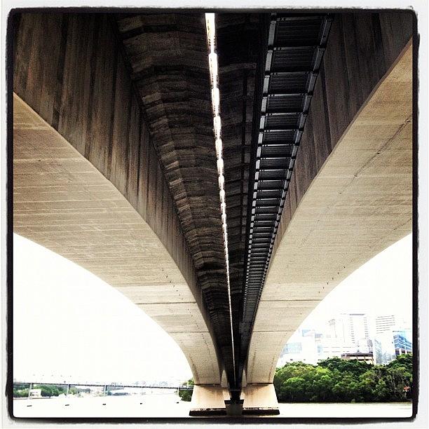 Architecture Photograph - Under The Bridge #brisbane #bridge by Ben Gardner