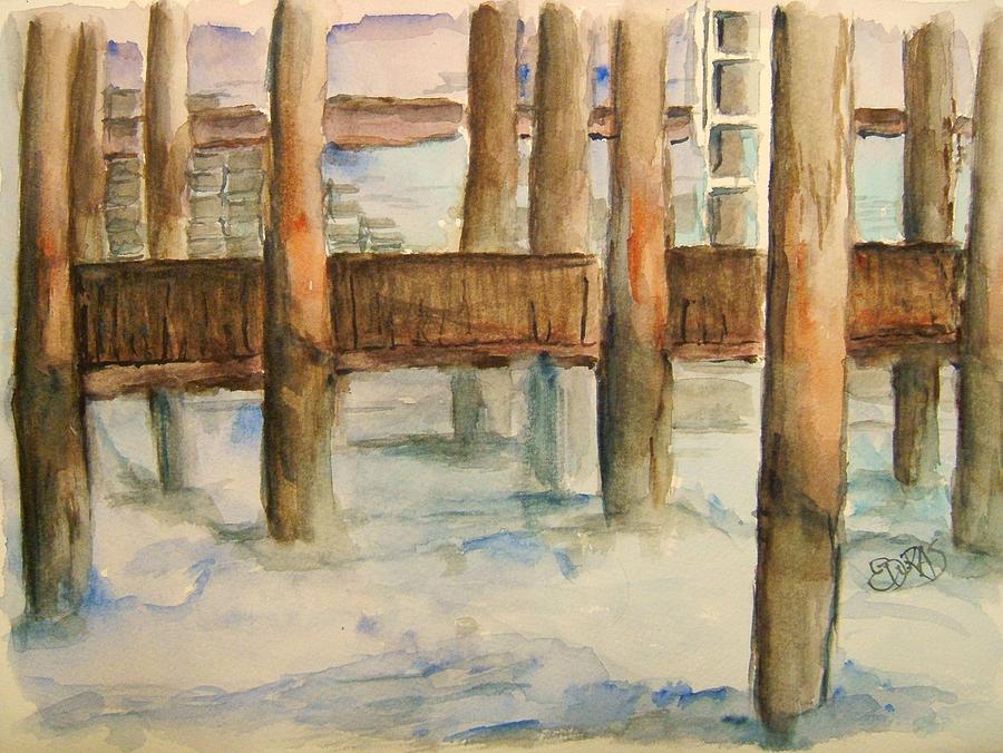 Under the Docks Painting by Elaine Duras