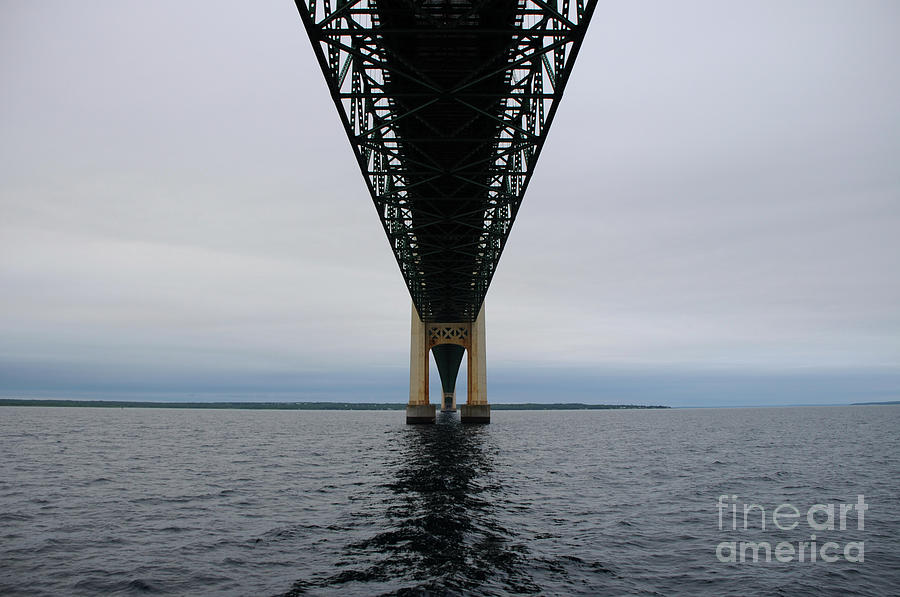 Under The Mackinac Bridge Photograph by Ronald Grogan