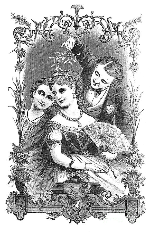 Under The Mistletoe, 1868 Photograph by Granger