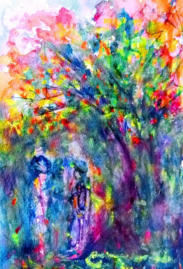 Under the trees Painting by Wanvisa Klawklean