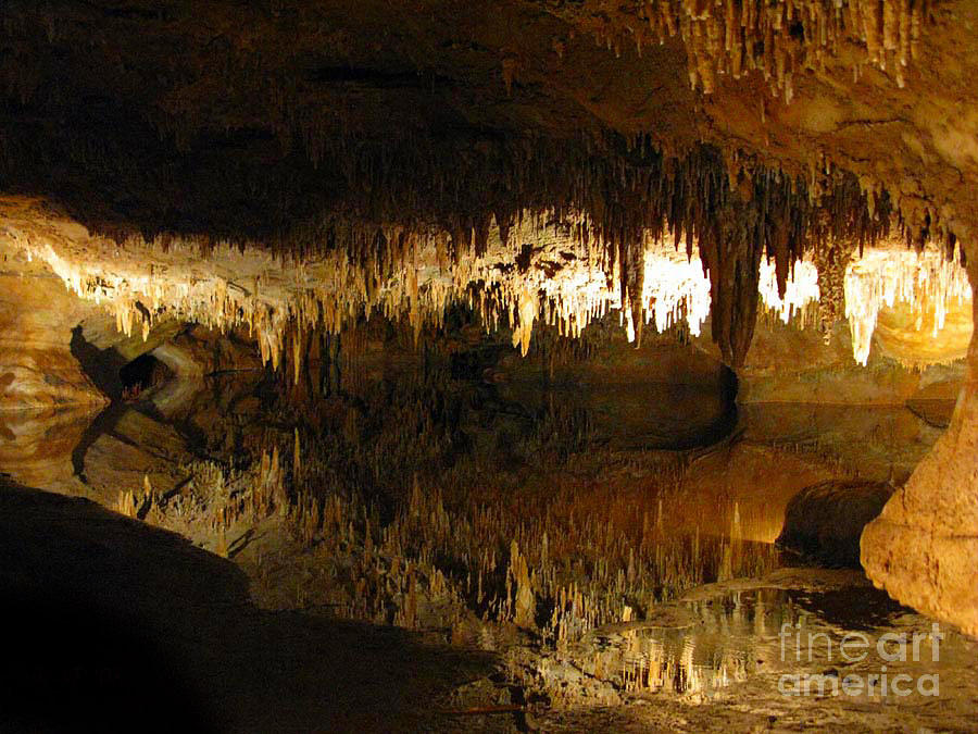 Nature Photograph - Underground lake 02. Luray Caverns VA by Ausra Huntington nee Paulauskaite