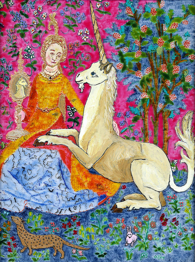 Unicorn and the Lady Painting by Phil Strang
