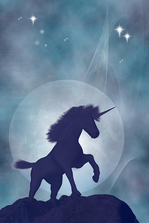 Fantasy Digital Art - Unicorn by Carol and Mike Werner