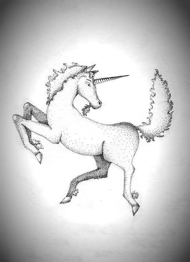 Unicorn Drawing by Wendy McKennon