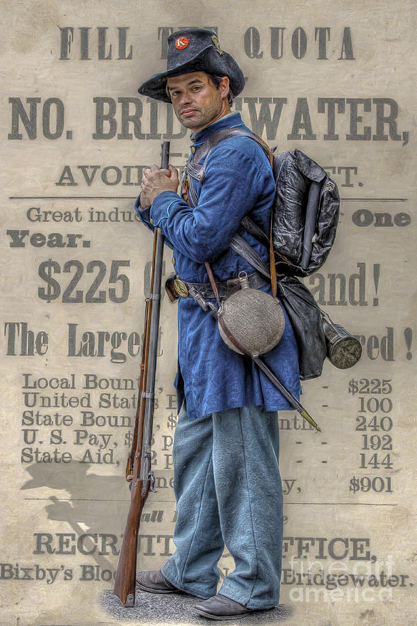 Union Civil War Soldier Black Hats Digital Art by Randy Steele