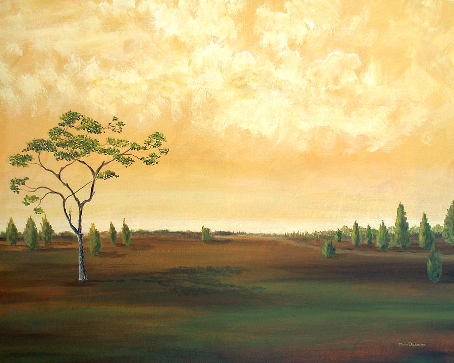 Union County Fields III  Painting by Herb Dickinson