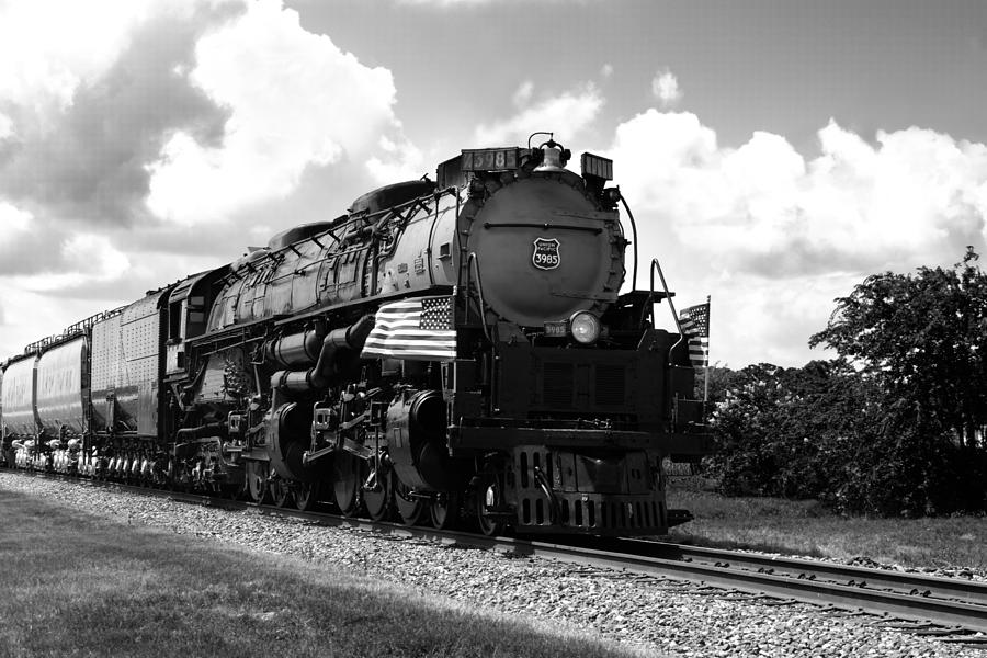Flag Photograph - Union Pacific 3985 by Jason Smith