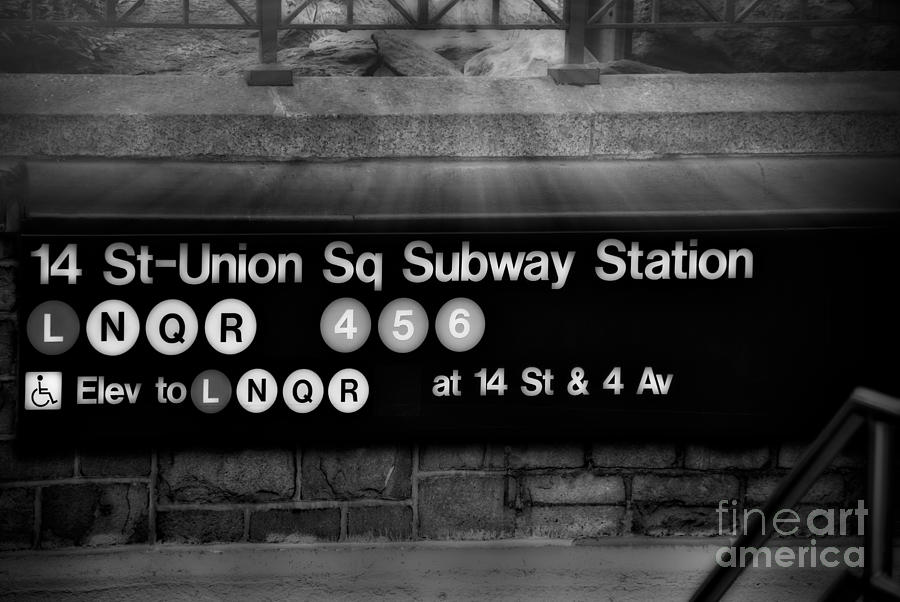 Union Square Subway Station BW Photograph by Susan Candelario