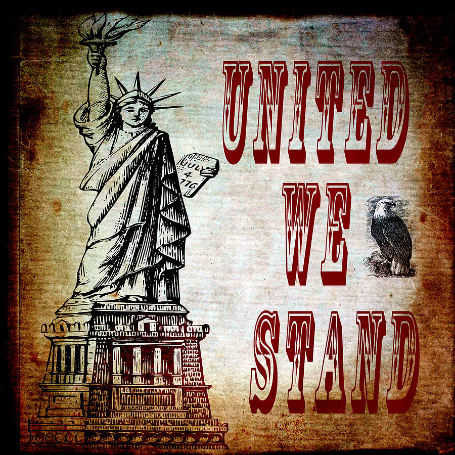 Eagle Digital Art - United We Stand by Angelina Tamez