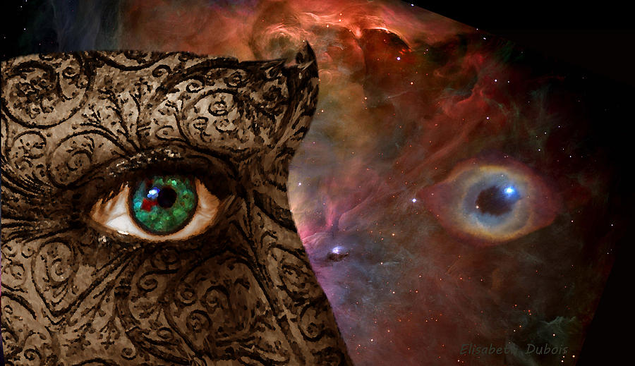 Nebula Digital Art - Universal Eyes by Elisabeth Dubois