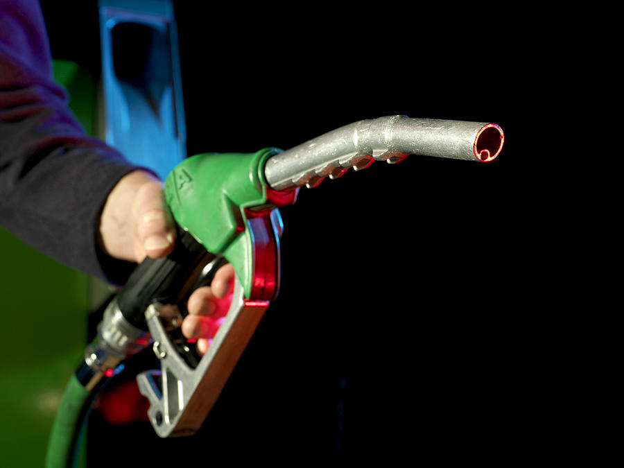Transportation Photograph - Unleaded Petrol Pump Nozzle by Tek Image