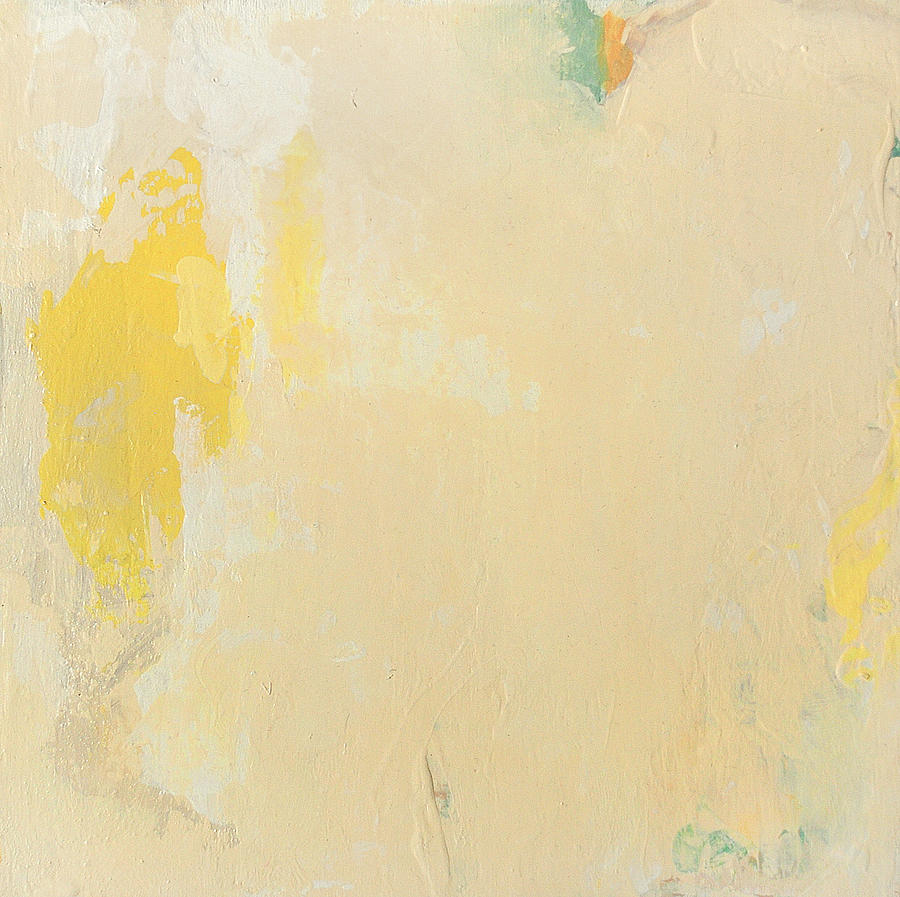 Untitled Abstract - bisque with yellow Painting by Kathleen Grace