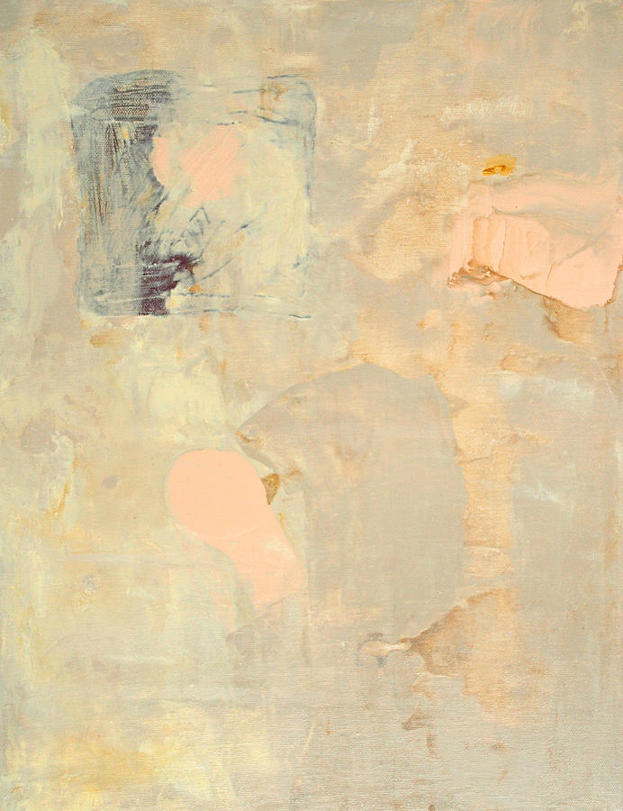 Untitled Abstract - Ecru and peach Painting by Kathleen Grace