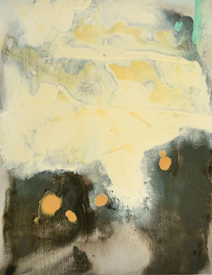 Untitled Abstract - Umber and Ivory Painting by Kathleen Grace