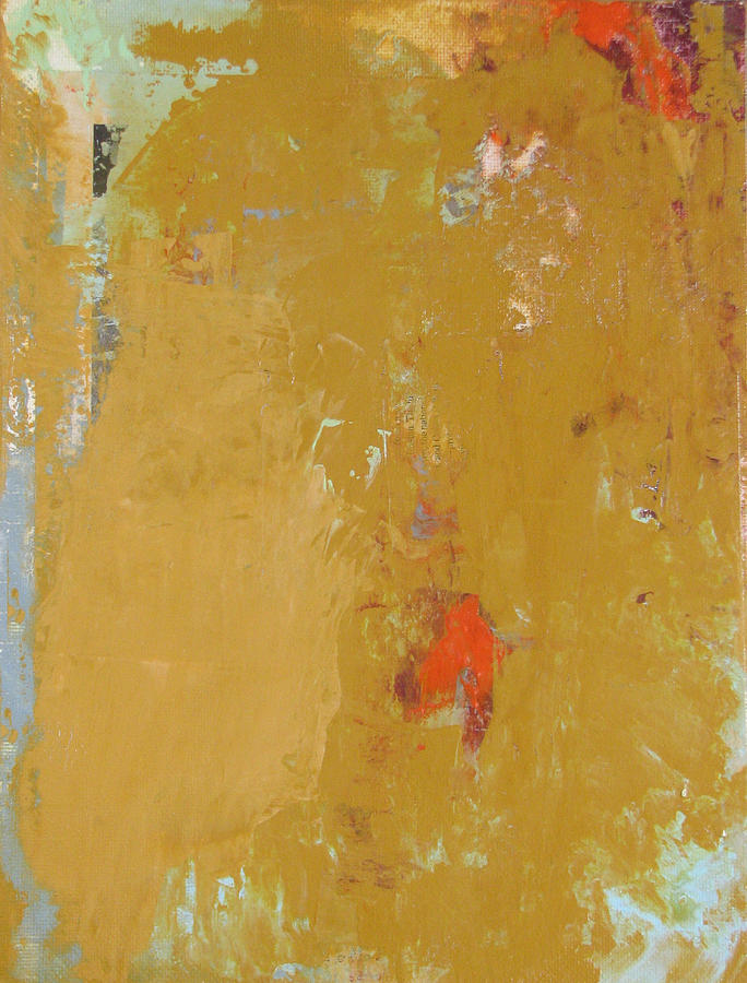 Untitled Abstract - ochre cinnabar Painting by Kathleen Grace