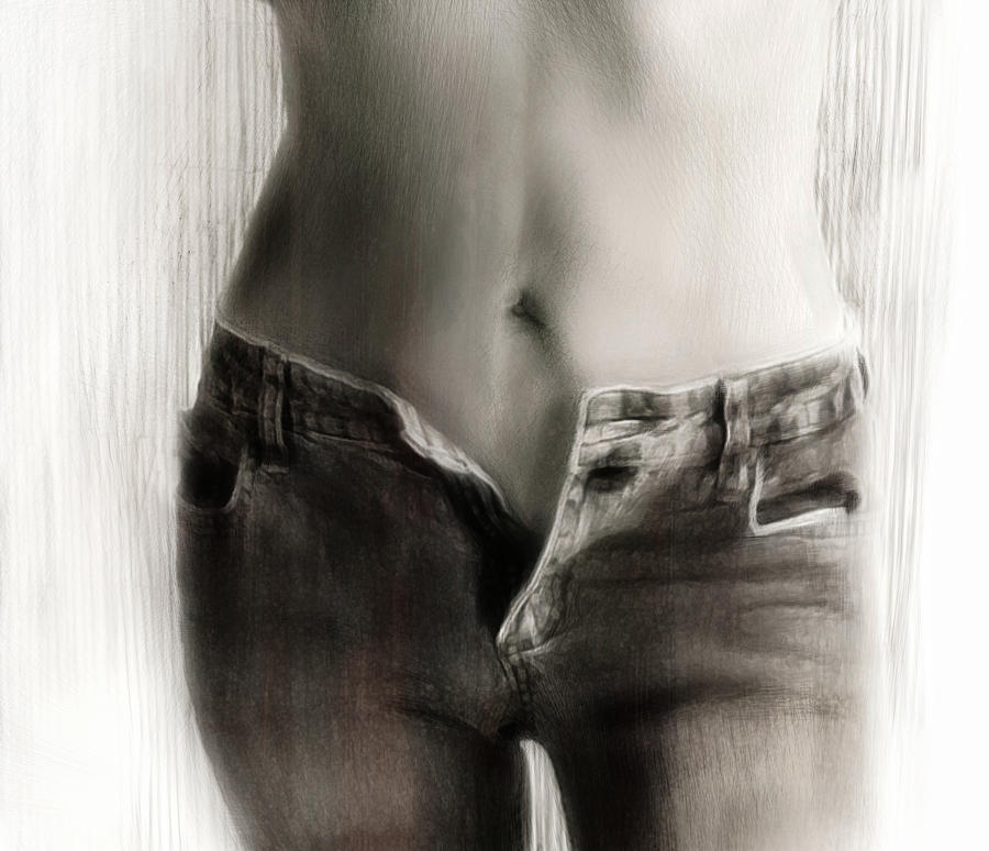 Jeans Digital Art - Unzipped by Hazel Billingsley