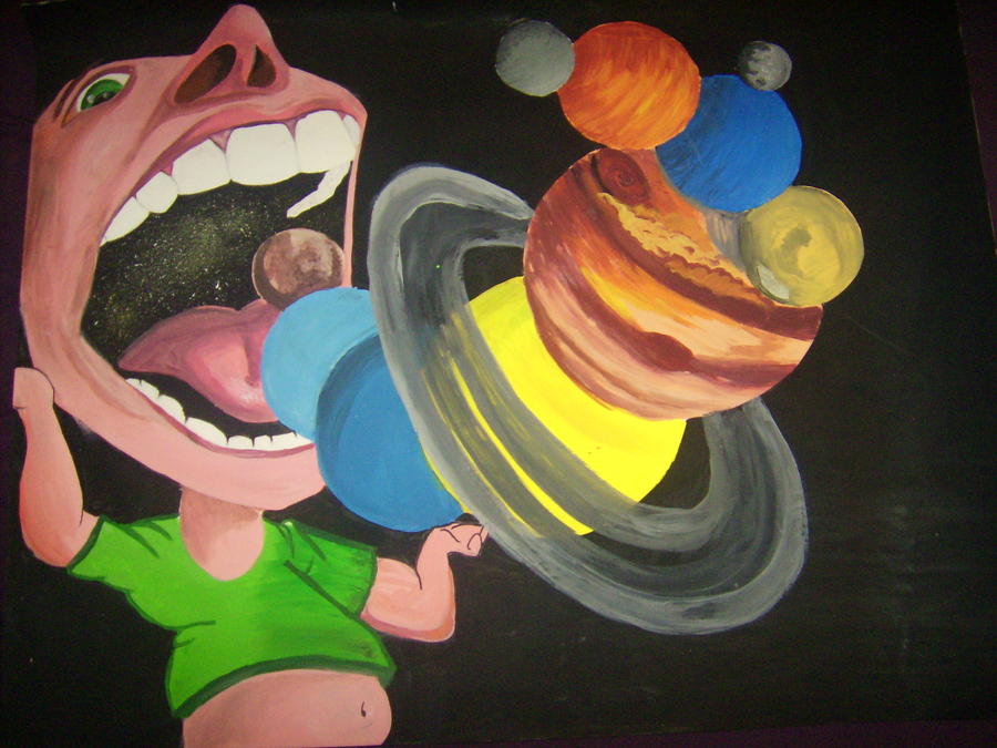Space Painting - Up In Space by Patricia Bergmen