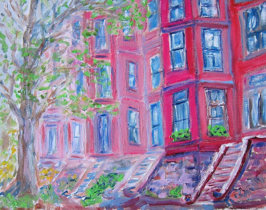 Upper West Side Brownstones Painting by Kathryn Barry