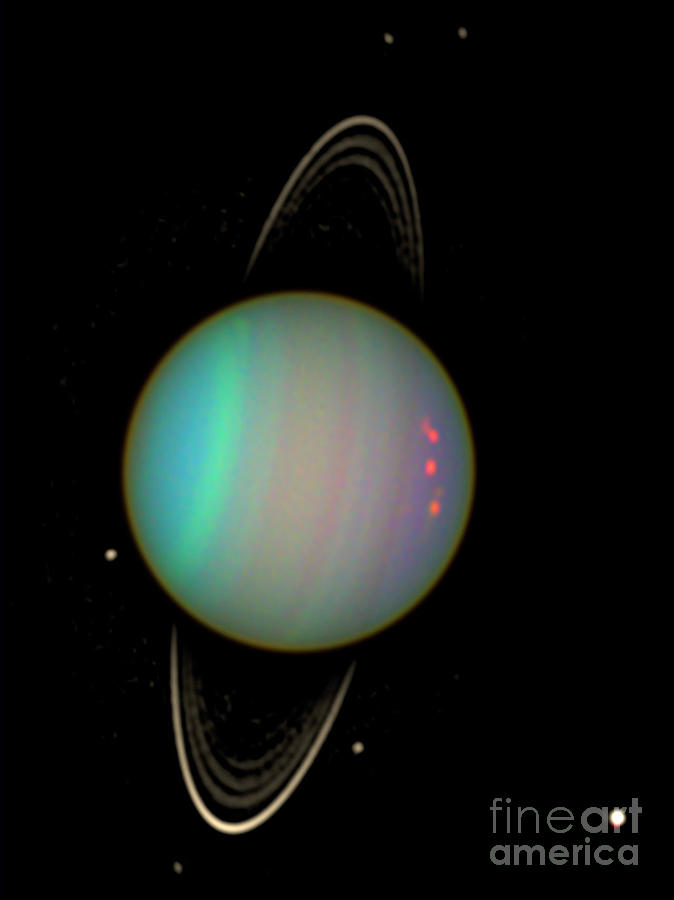 Ring Photograph - Uranus With Moons by Nasa