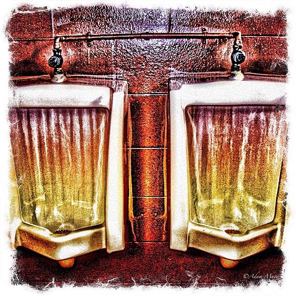 Nature Photograph - Urinal Duo - When You Both Need To Pee by Photography By Boopero