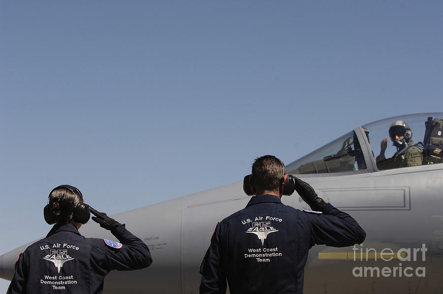 U.s. Air Force Airmen Salute Photograph by Stocktrek Images - Fine Art ...