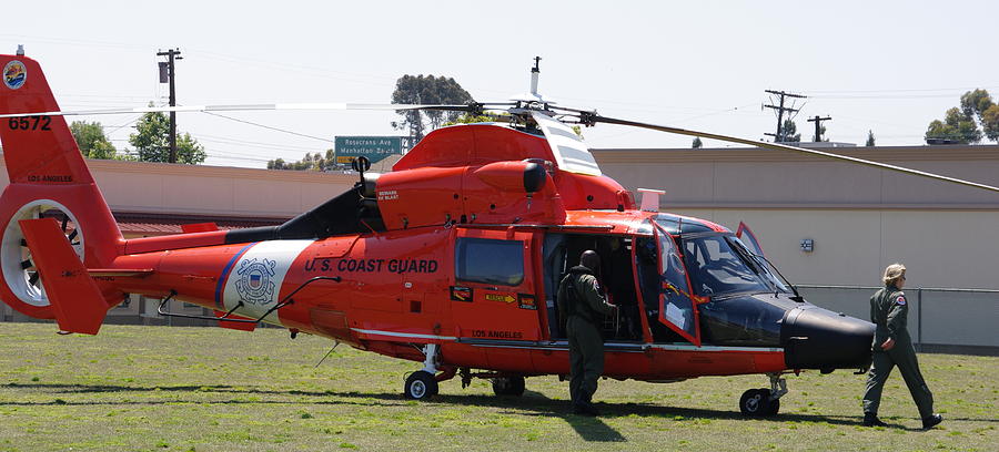 US Coast Guard Helicopter Photograph by Jeff Lowe