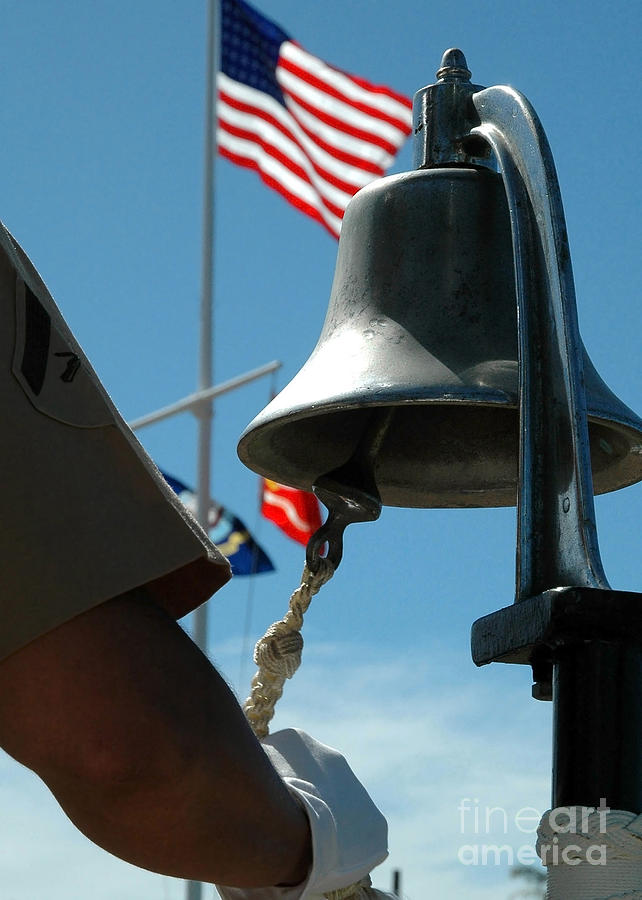 U.s. Marine Sounds A Bell Honoring Photograph by Stocktrek Images