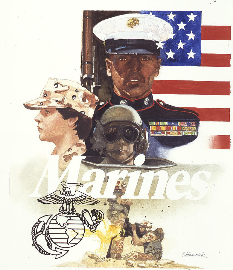 US Marines Painting by Chuck Hamrick