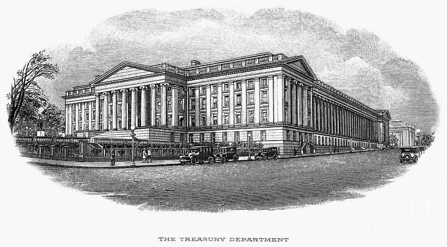 U.s. Treasury Department Drawing by Granger