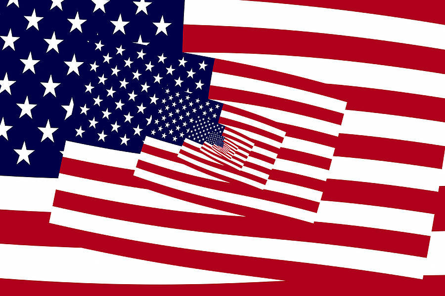 USA Flag Abstract Digital Art by David G Paul