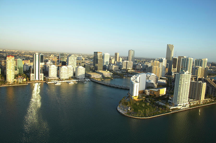 Usa, Florida, Miami, Downtown, Aerial View Photograph by ...