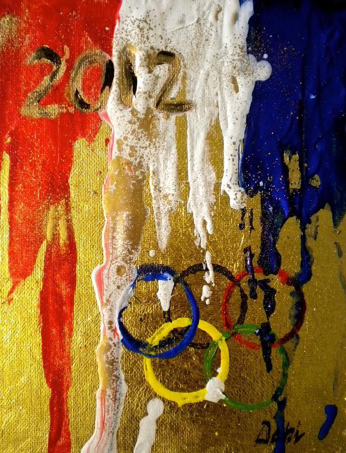 London Painting - USA Strives For The Gold by Debi Starr