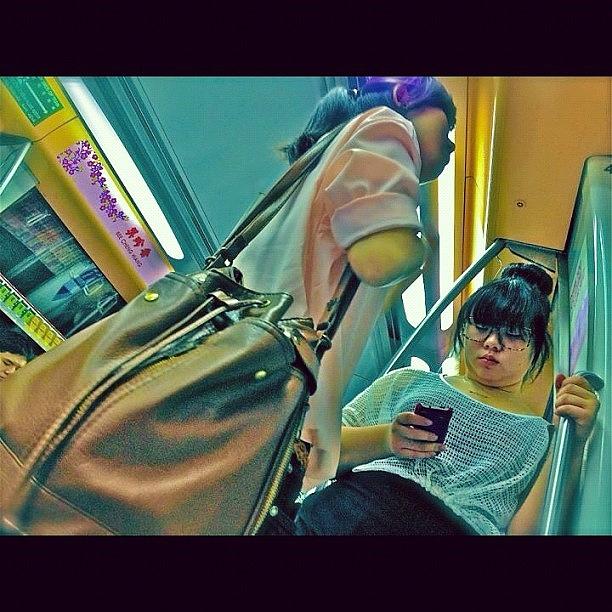 Train Photograph - Using The Cell Phone by Szu Kiong Ting