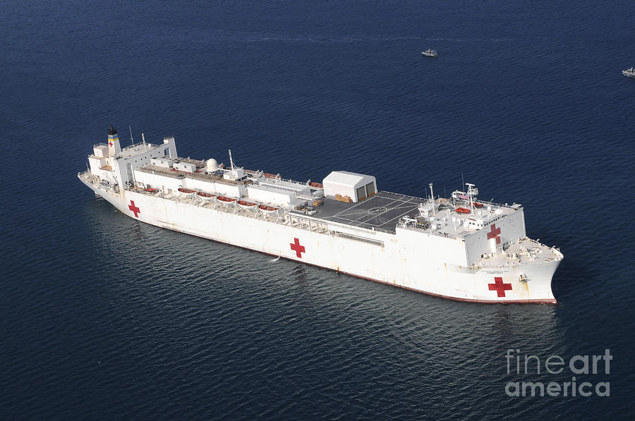 Usns Comfort Is Anchored Photograph by Stocktrek Images