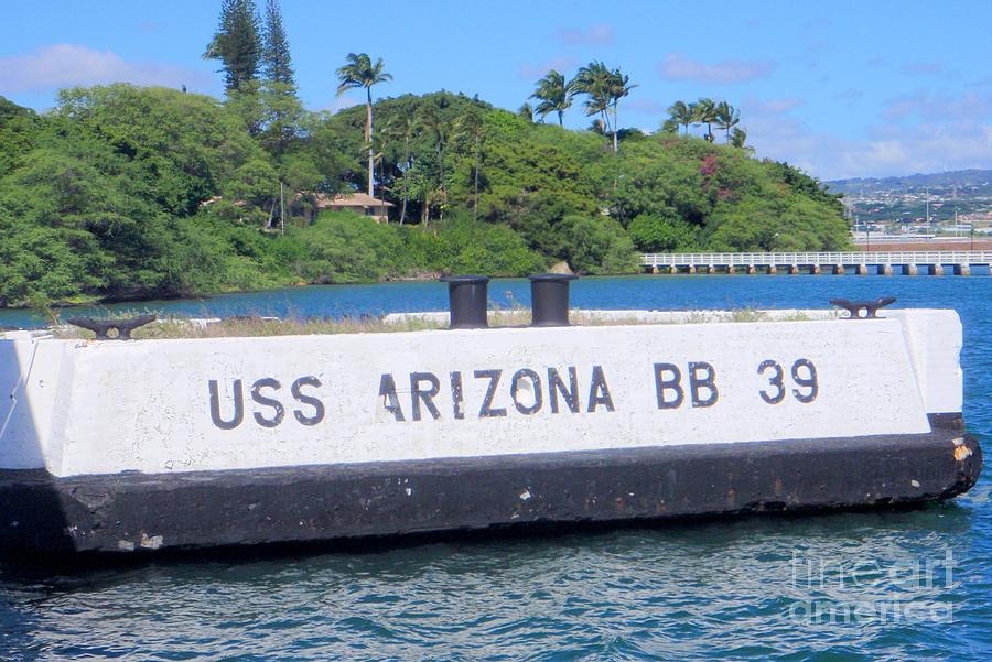 USS Arizona BB 39 Marker Photograph by Mary Deal