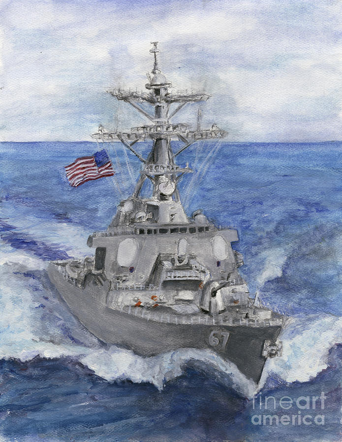Navy Painting - Uss Cole by Sarah Howland-Ludwig