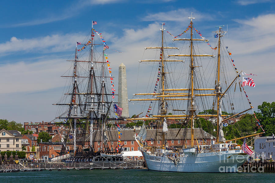 USS Constitution and the Eagle in Charlestown Photograph by Susan Cole Kelly
