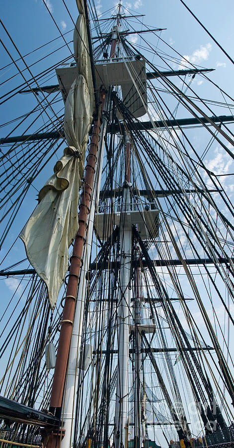 Boston Photograph - USS Constitution masts by Tim Mulina