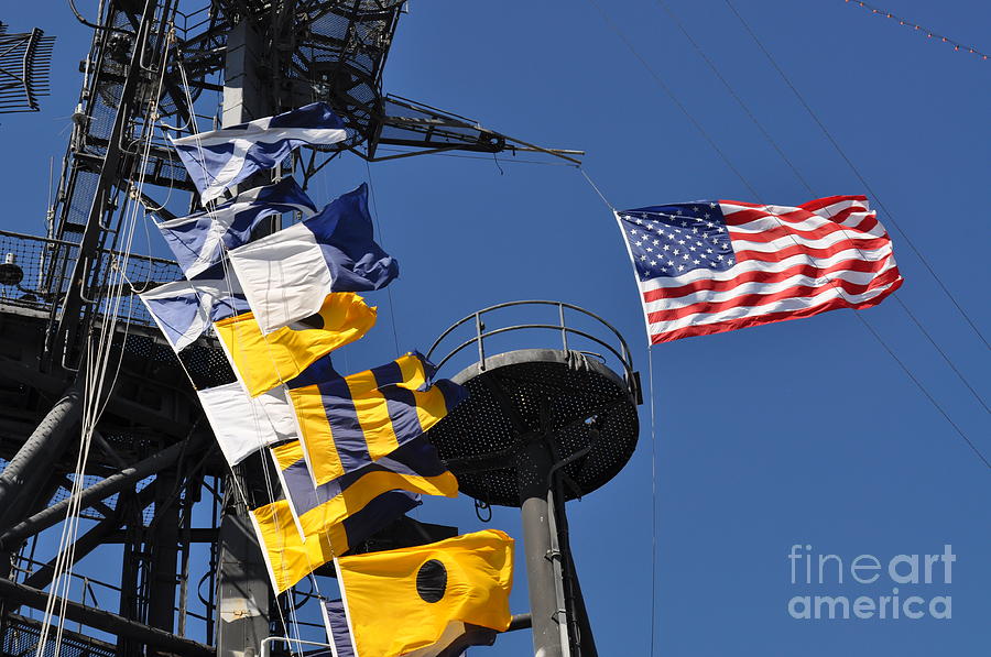 USS Midway Flags Photograph by Bridgette Gomes