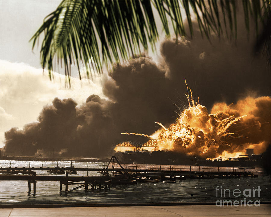 History Photograph - U S S Shaw Pearl Harbor December 7 1941 by Photo Researchers