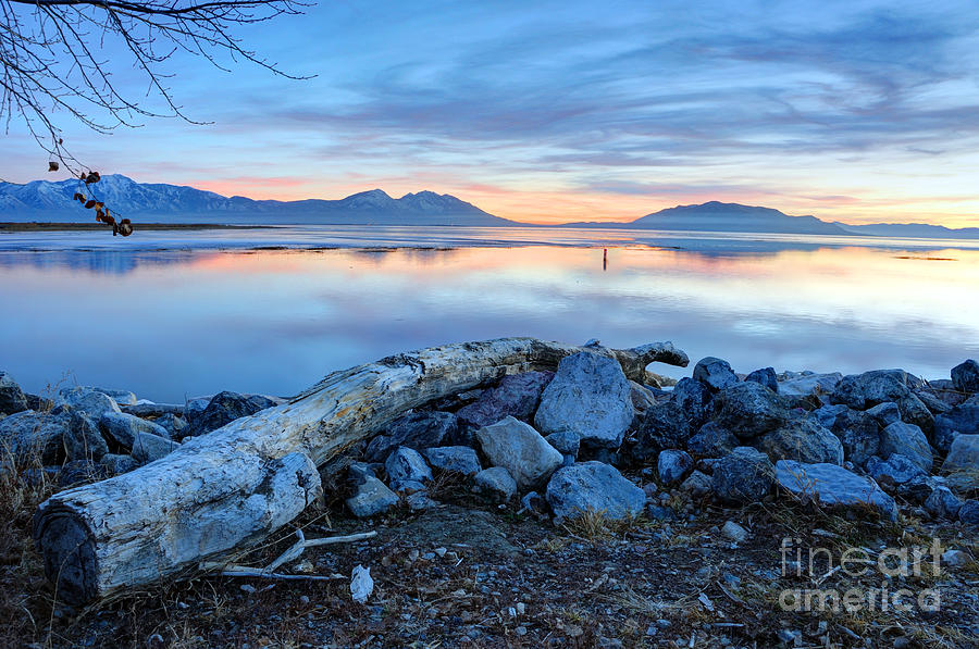 Utah Lake at Sunset Photograph by Gary Whitton