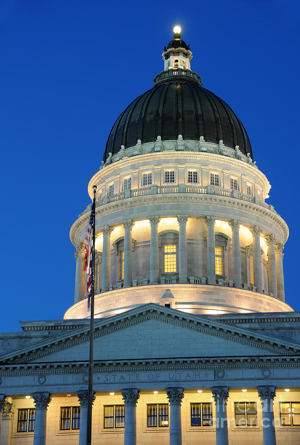 Utah State Capitol Building Dome at Sunset Photograph by Gary Whitton