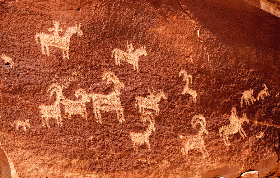 Ute Petroglyphs Photograph by Adam Pender