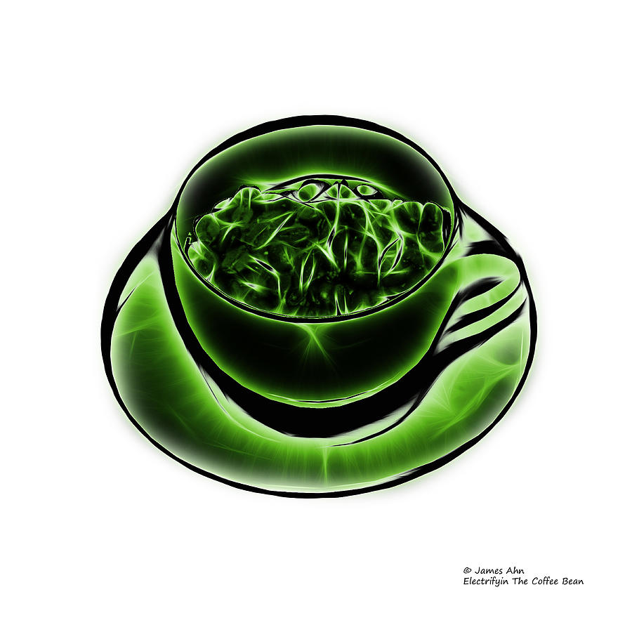 V3-WB-Electrifyin The Coffee Bean-Green Digital Art by James Ahn