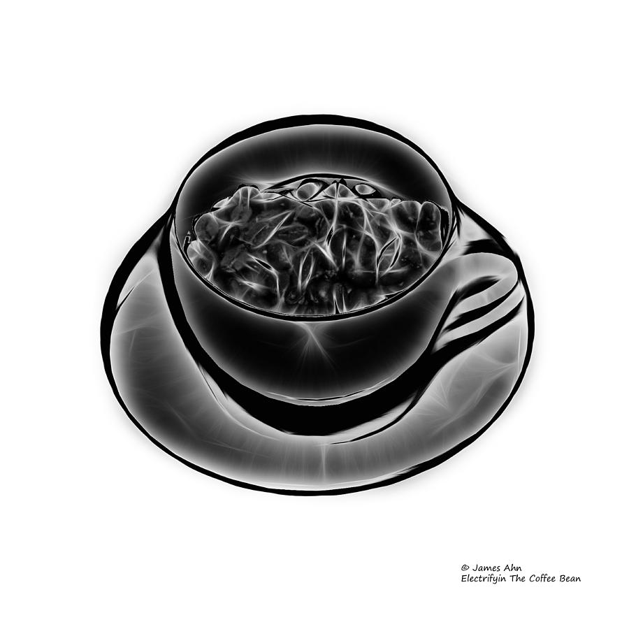 V3-Wb-Electrifyin The Coffee Bean-Greyscale Digital Art by James Ahn