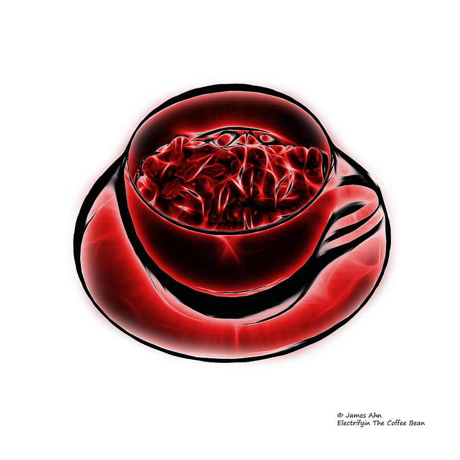V3-WB-Electrifyin The Coffee Bean-Red Digital Art by James Ahn