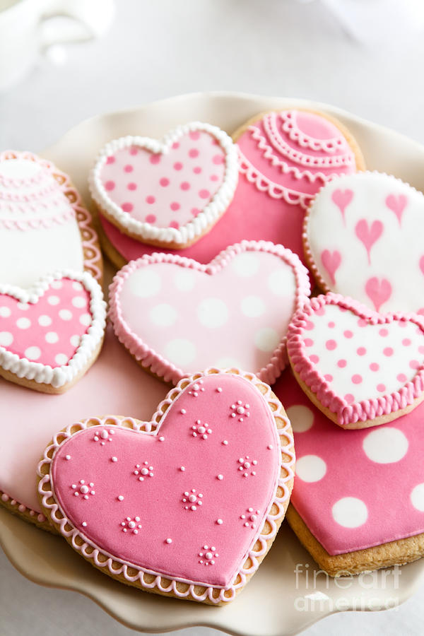 Cookie Photograph - Valentine cookies by Ruth Black