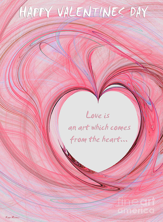 Valentines Day Digital Art - Valentines Day - pink by Kaye Menner